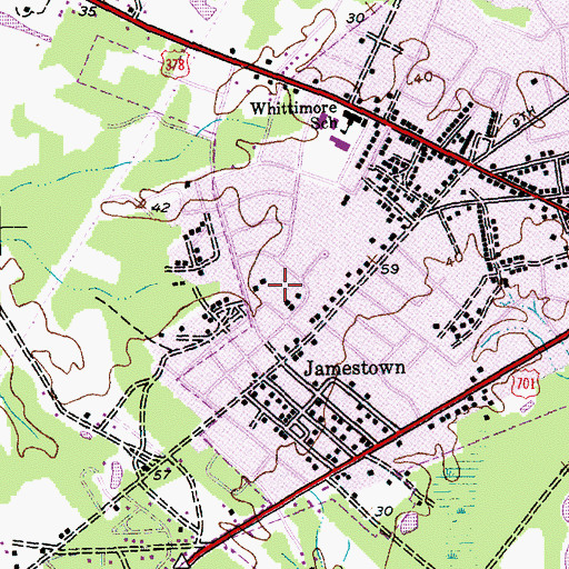 Topographic Map of Huckabee Heights, SC