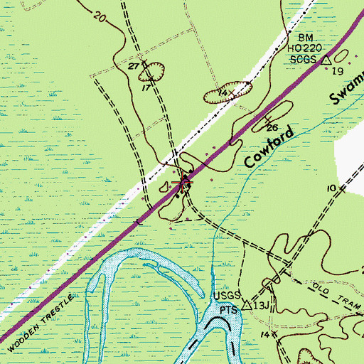 Topographic Map of Inland School (historical), SC