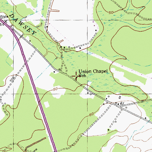 Topographic Map of Jacks Lookout Church (historical), SC