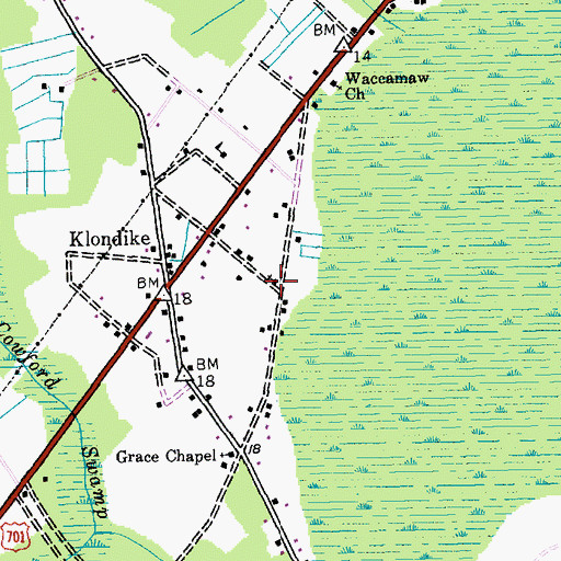 Topographic Map of Jerusalem Church, SC