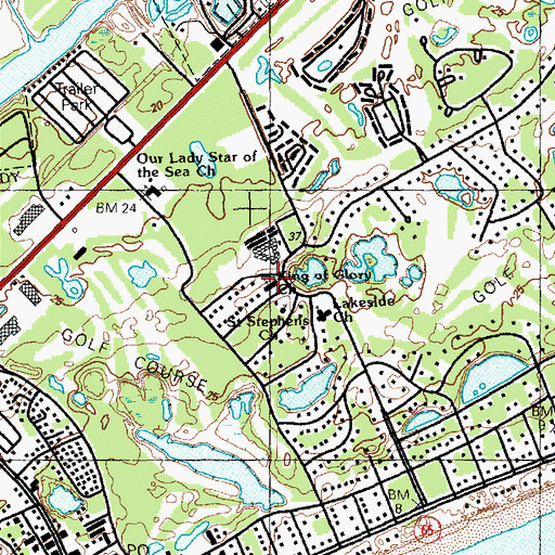 Topographic Map of King of Glory Lutheran Church, SC