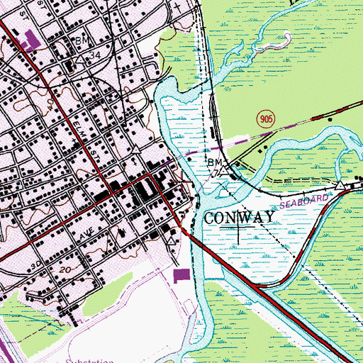 Topographic Map of Kingston Presbyterian Church, SC