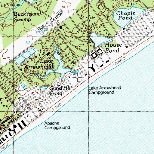 Topographic Map of Lake Arrowhead Campground, SC