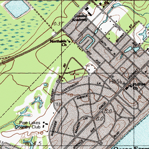 Topographic Map of Lake Shore, SC