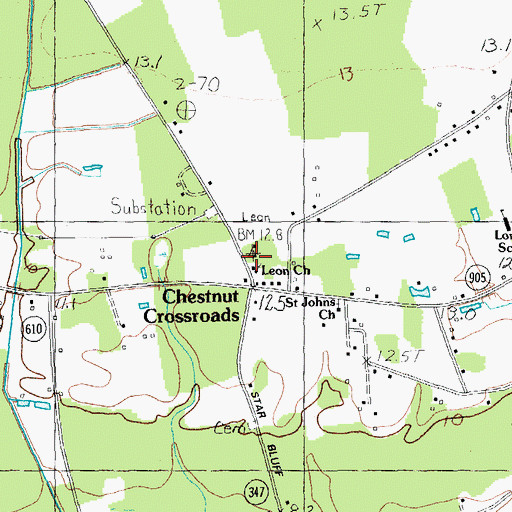Topographic Map of Leon School (historical), SC