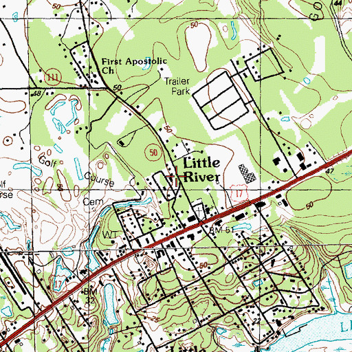 Topographic Map of Little River School (historical), SC