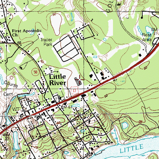 Topographic Map of Little River Village Shopping Center, SC