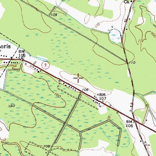 Topographic Map of Loris Elementary School, SC