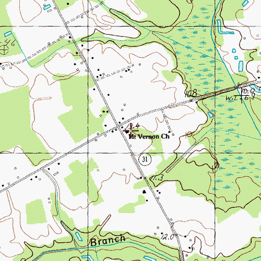 Topographic Map of Mount Vernon Church, SC