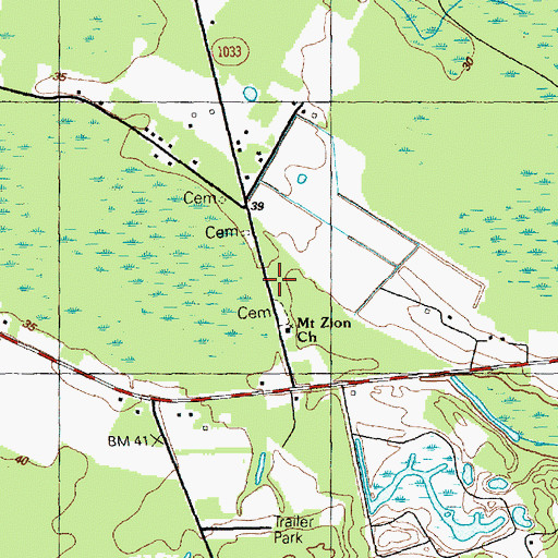 Topographic Map of Mount Zion School (historical), SC