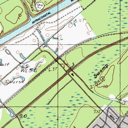 Topographic Map of Myrtle Beach Racquet Club, SC