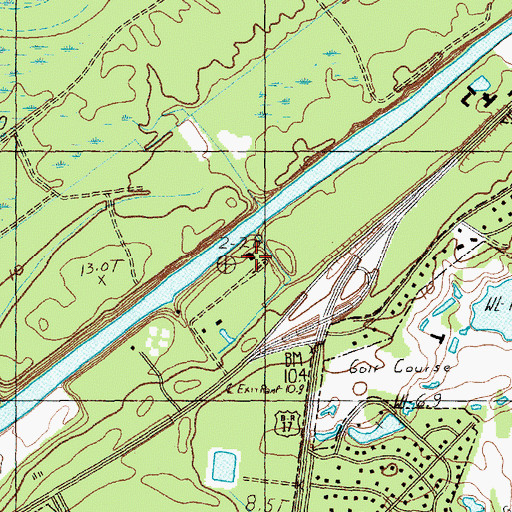 Topographic Map of Myrtle Beach Tennis Club, SC