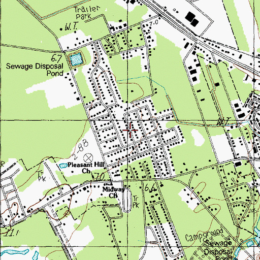 Topographic Map of Myrtle Heights, SC