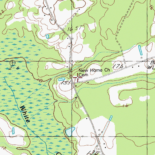 Topographic Map of New Home Church Cemetery, SC