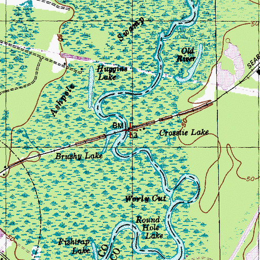 Topographic Map of Newsons Ferry (historical), SC