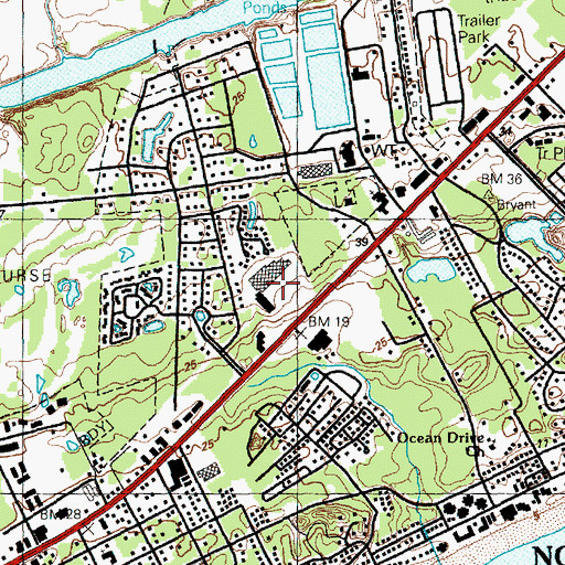 Topographic Map of North Strand Plaza Shopping Center, SC
