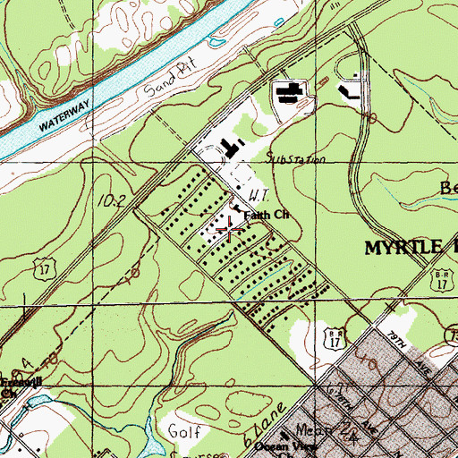 Topographic Map of Northwood, SC