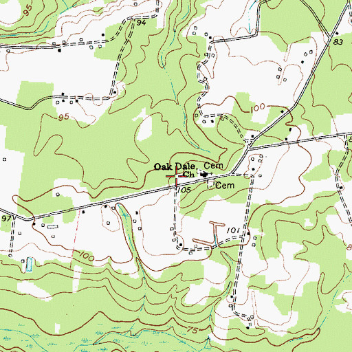 Topographic Map of Oak Dale School (historical), SC