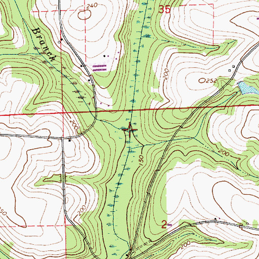 Topographic Map of Palmer Branch, AL