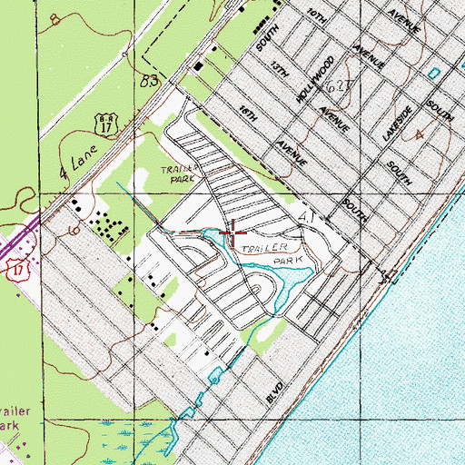 Topographic Map of Oceanside Village, SC