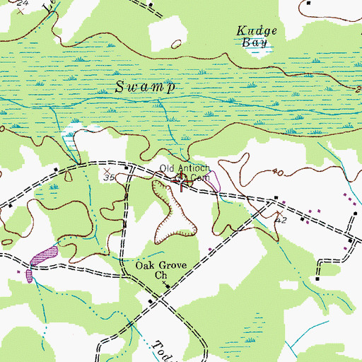 Topographic Map of Old Antioch Church, SC