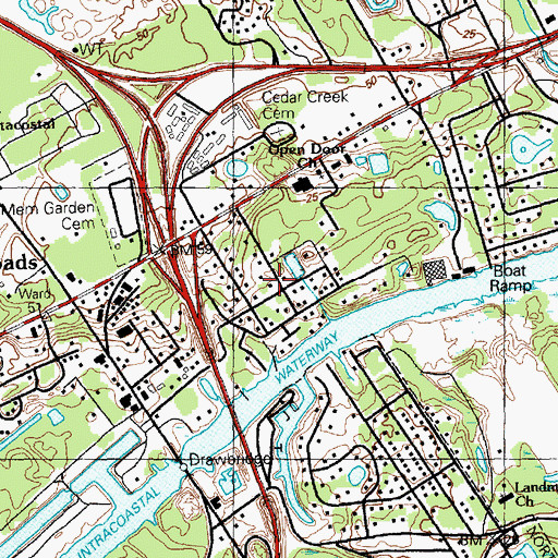 Topographic Map of Palmetto Shores, SC