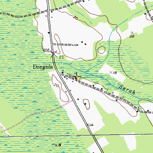 Topographic Map of Pauley Swamp Baptist Church, SC