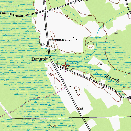 Topographic Map of Pauley Swamp Cemetery, SC