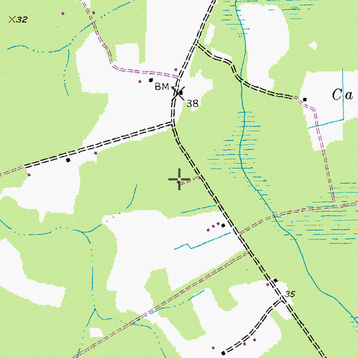 Topographic Map of Pee Dee Elementary School, SC