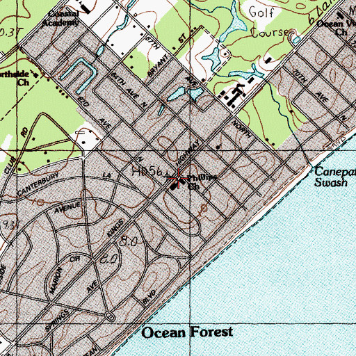 Topographic Map of Saint Philips Lutheran Church, SC