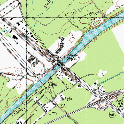 Topographic Map of Pine Island Bridge, SC