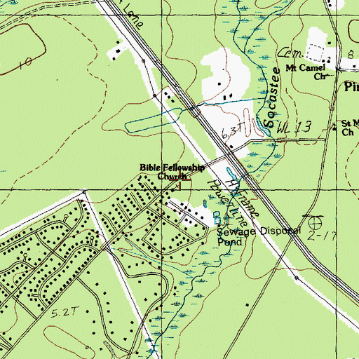 Topographic Map of Pine Island School (historical), SC