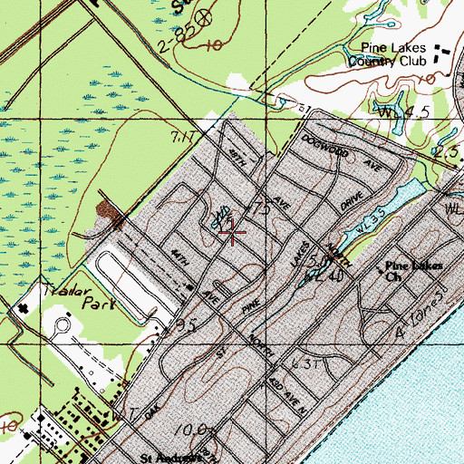 Topographic Map of Pine Lake Estates, SC