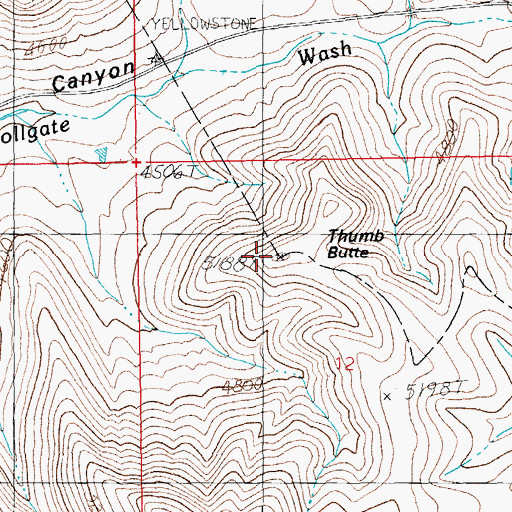 Topographic Map of Thumb Butte, AZ