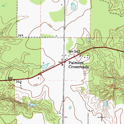Topographic Map of Palmers Crossroads, AL