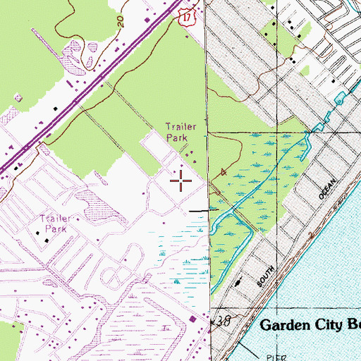 Topographic Map of Pirate Cove, SC