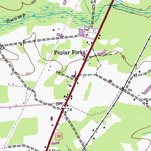 Topographic Map of Pisgah Church, SC