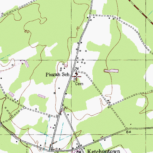 Topographic Map of Pisgah Church, SC