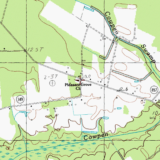 Topographic Map of Pleasant Grove Church, SC