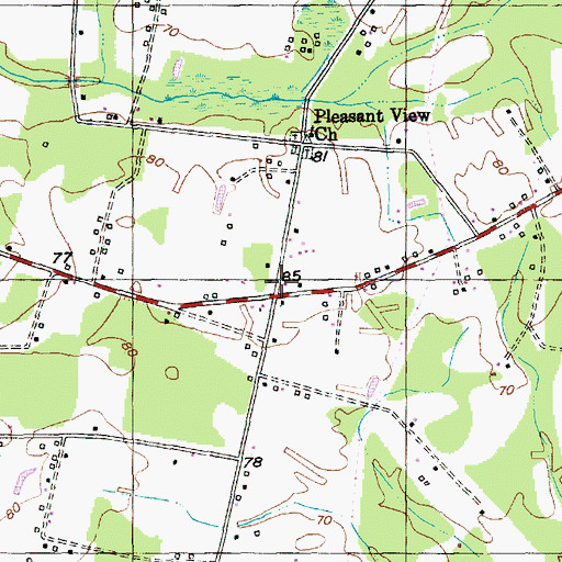 Topographic Map of Pleasant View, SC