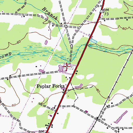 Topographic Map of Poplar Church, SC