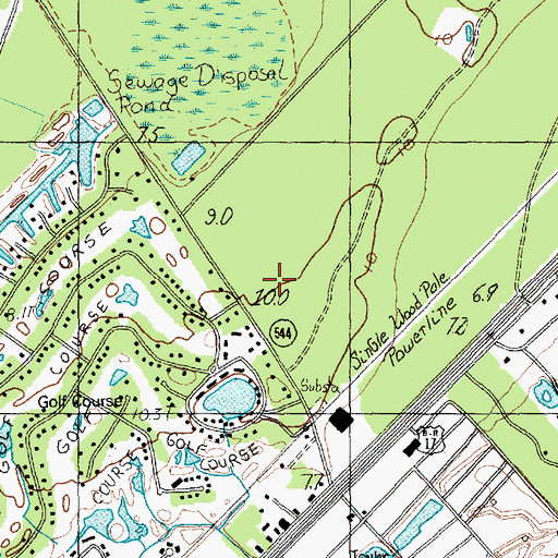 Topographic Map of Prestwick, SC