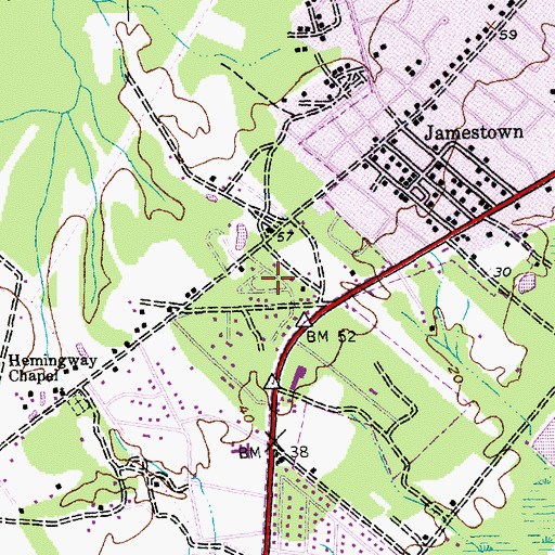 Topographic Map of Quattlebaum Acres, SC