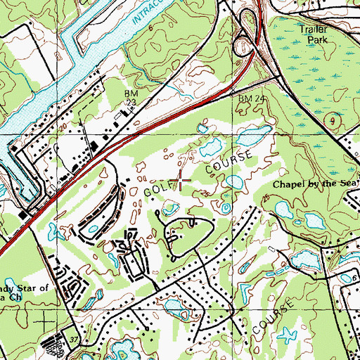 Topographic Map of Robbers Roost Golf Club, SC