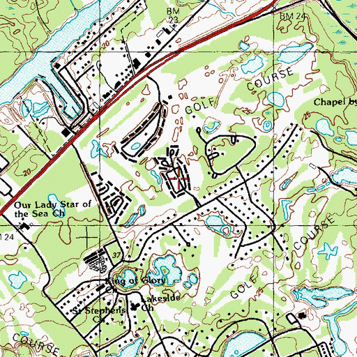 Topographic Map of Robbers Roost Villas, SC