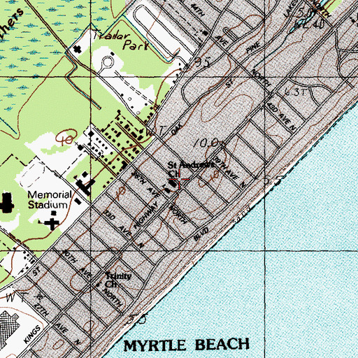 Topographic Map of Saint Andrews Church, SC
