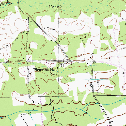 Topographic Map of Saint Johns Church, SC