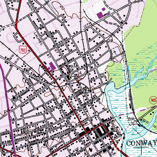 Topographic Map of Saint Pauls Episcopal Church, SC