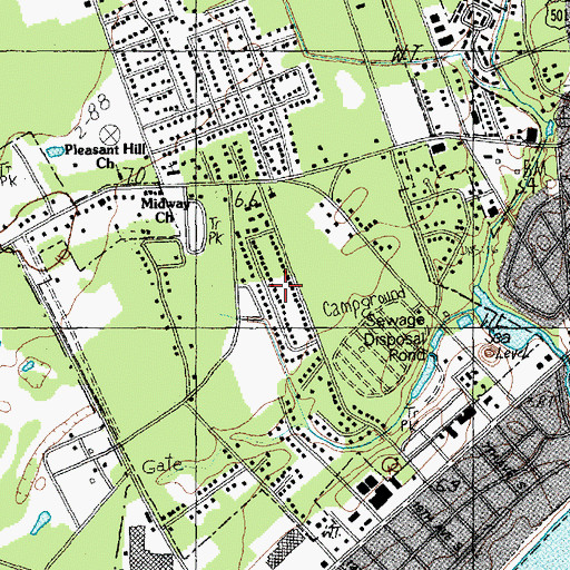 Topographic Map of Scott Acres, SC