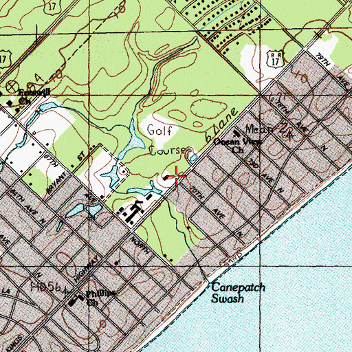Topographic Map of Seventieth Avenue North Shopping Center, SC